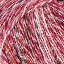Load image into Gallery viewer, cotton wool blend sock yarn with marled colours