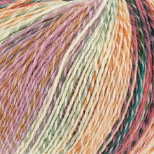 Load image into Gallery viewer, cotton wool blend sock yarn with marled colours