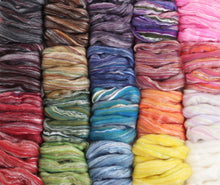 Load image into Gallery viewer, merino/silk blended fibre for spinning and felting
