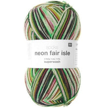 Load image into Gallery viewer, neon fair isle sock yarn
