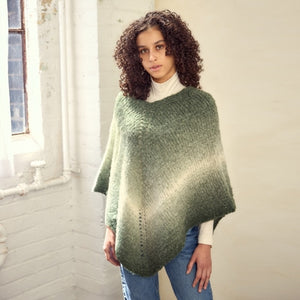poncho made with fluffy alpaca yarn for knitting and crochet