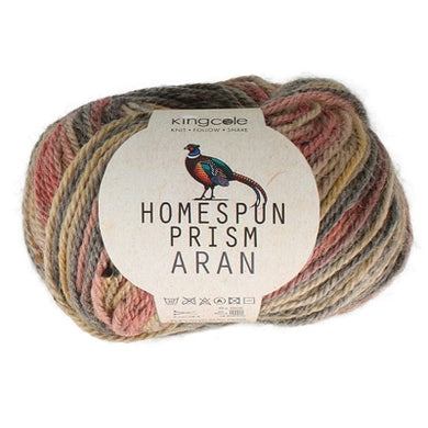 aran weight yarn for knitting and crocheting in variegated colours