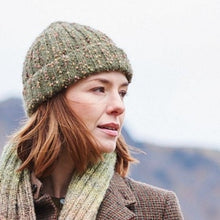 Load image into Gallery viewer, hat made with yarn and tiny fluffy bobbles for knitting
